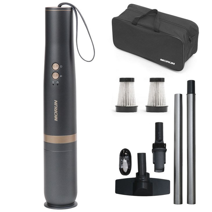 모런 싸이클론 미니 무선 차량용 청소기, V5, 메탈그레이