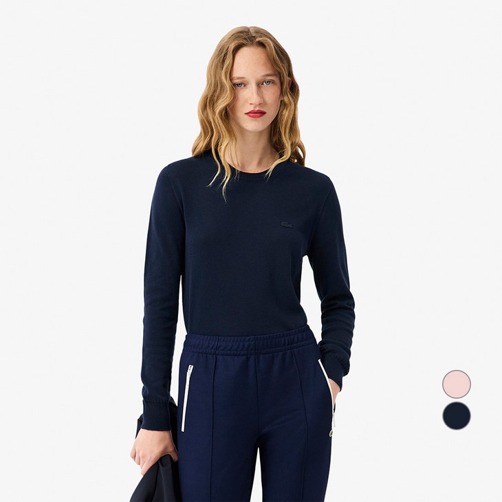 라코스테 여성용 코튼 크루넥 스웨터 AF414555N