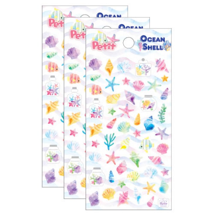 쁘띠팬시 시즌스티커 여름 오션셸 DA5563
