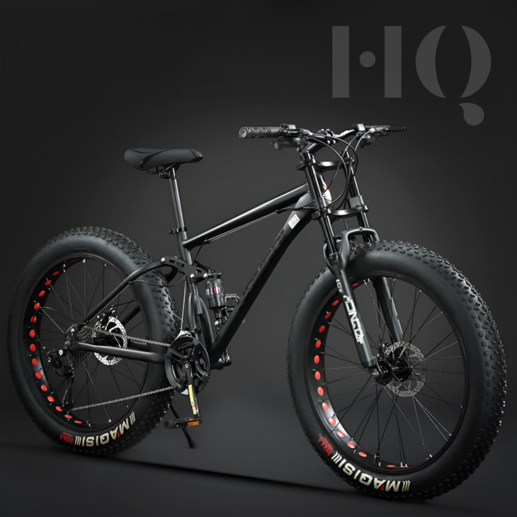HQ 풀샥 팻바이크 오프로드 MTB 광폭 산악자전거, 다크그레이 3블레이드 휠, 1개