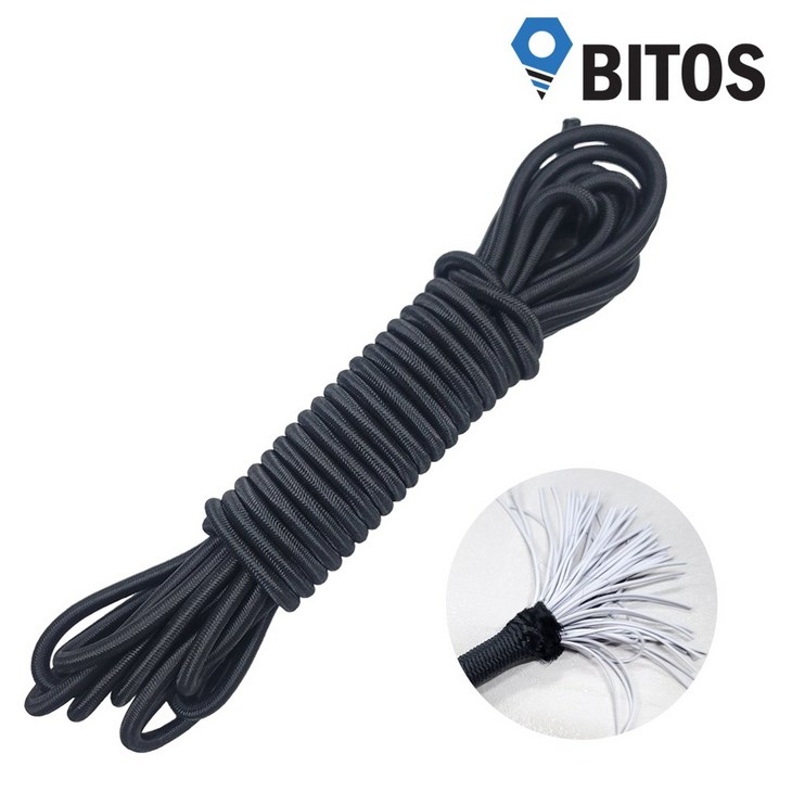 고무로프 탄성 탄력 로프 고무바 자전거끈 텐트끈 오토바이밧줄, 6mm10m, 1개