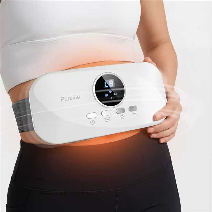 Purevia 복부 허리 마사지기 뱃살 운동기구 탄력 벨트 8단 저주파 펄스3단 고주파 진동3단 온열