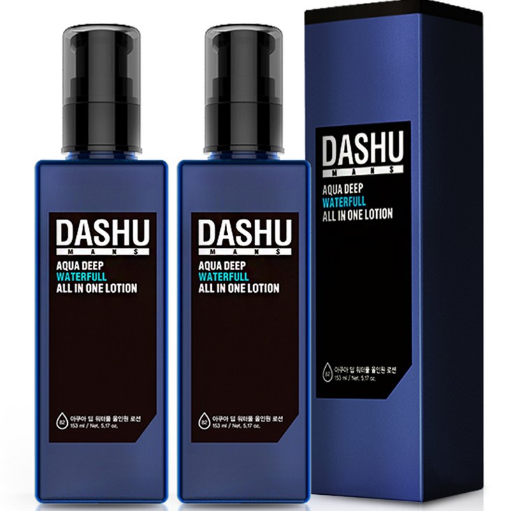 다슈 맨즈 아쿠아 딥 워터풀 올인원 로션, 153ml, 2개 다슈 맨즈 아쿠아 딥 워터풀 올인원 로션, 153ml, 2개