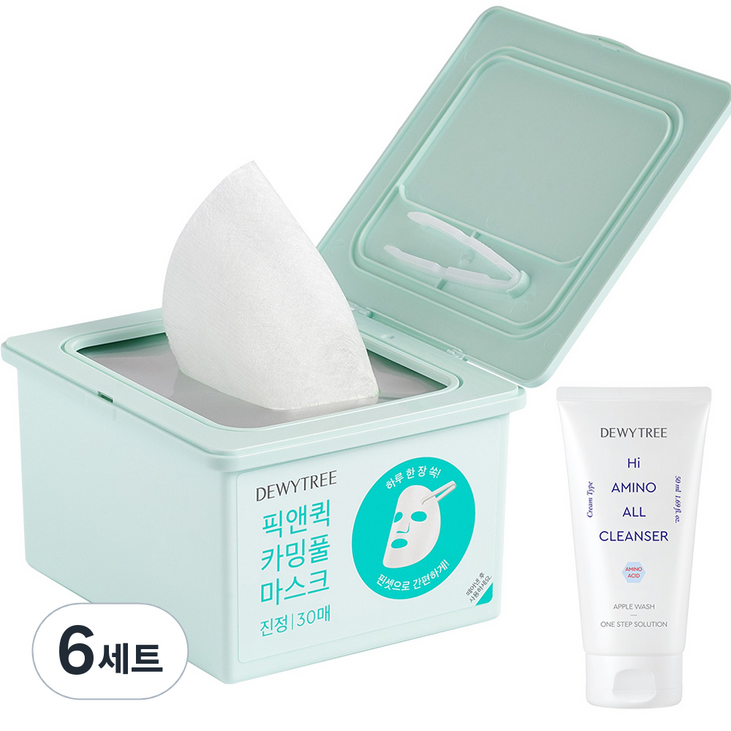 듀이트리 스페셜 픽앤퀵 뽑아쓰는 마스크 카밍풀  하이아미노 폼 50ml, 6세트