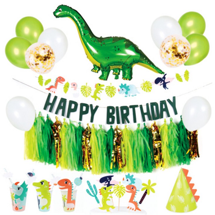 인디케이 가자 공룡왕국 생일 파티세트, 혼합색상, 1세트