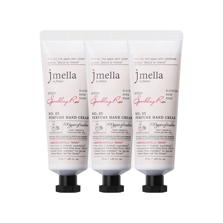 제이멜라 인 프랑스 스파클링 로제 퍼퓸 핸드 크림 에멀전 타입, 3개, 50ml 제이멜라 인 프랑스 스파클링 로제 퍼퓸 핸드 크림 에멀전 타입, 3개, 50ml