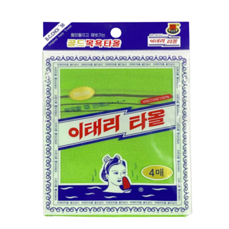 국내산 이태리 타올 4매 골드상사 목욕타올이태리타올 목욕타올국내생산, 그린 국내산 이태리 타올 4매 골드상사 목욕타올이태리타올 목욕타올국내생산, 그린