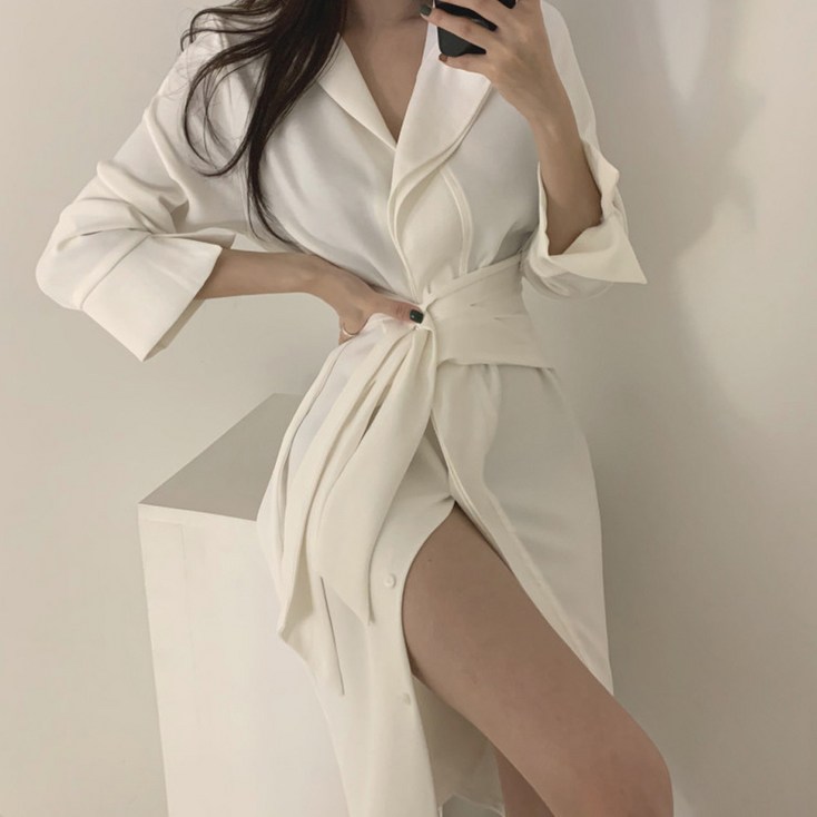 비비에모 카라넥 와이드 스트랩 버튼 롱 원피스 07363 비비에모 카라넥 와이드 스트랩 버튼 롱 원피스 07363