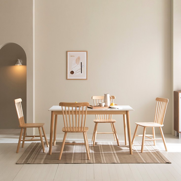 카도 통세라믹1400 직사각 식탁 + 의자 4p 4인용 방문설치, 식탁(퓨어화이트), 의자(단일색상) - 투데이밈