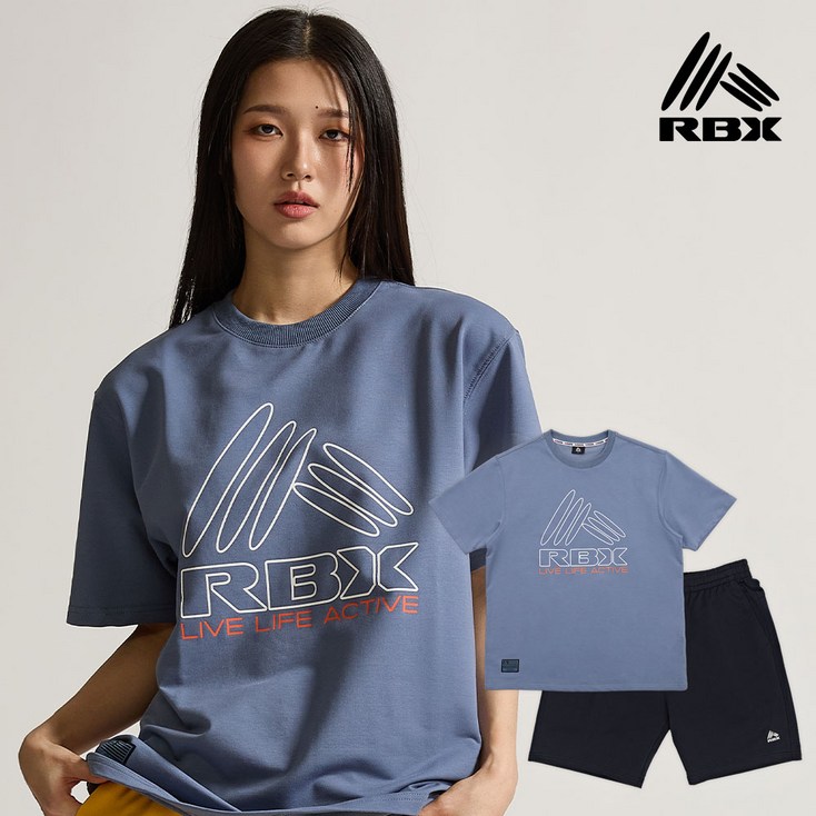 RBX 남여공용 반팔 반바지 셋업 오버핏 운동복 세트 여름 상하의 세트 반팔 티셔츠 반바지 트레이닝복 RBX 남여공용 반팔 반바지 셋업 오버핏 운동복 세트 여름 상하의 세트 반팔 티셔츠 반바지 트레이닝복