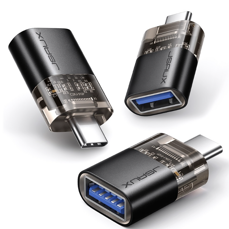JSAUX USB 3.0 A타입C타입 OTG 고속 투명 변환 젠더