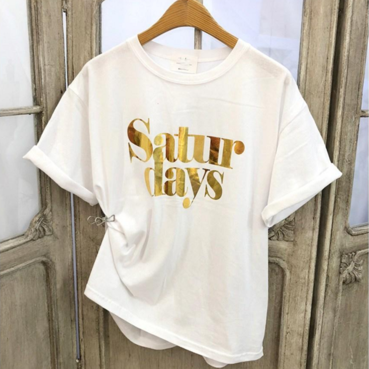 SAT 호일 레터링 반팔티셔츠