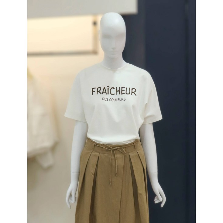 나이스클랍 나이스클랍 레터링 반팔 티셔츠A252PWT517IVDG