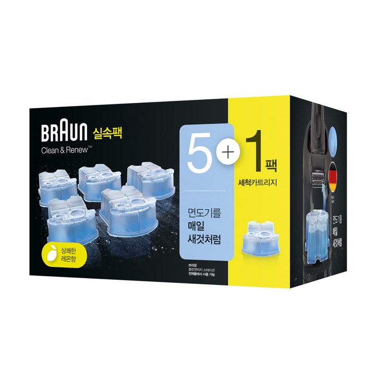 BRAUN 클린 앤 리뉴 면도기 세정액, CCR 6개입 BRAUN 클린 앤 리뉴 면도기 세정액, CCR 6개입