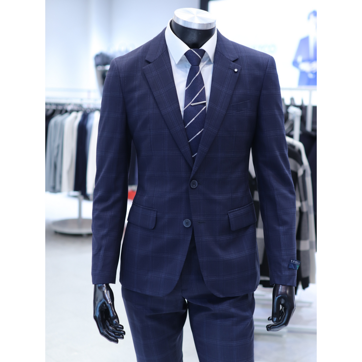 STCO SS 네이비 체크 GUABELLO IMPATTO 수트 정장 SSJQA74SET
