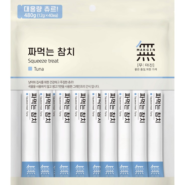 무마진 짜먹는 고양이 간식 12g x 40p, 참치맛, 12g, 1개