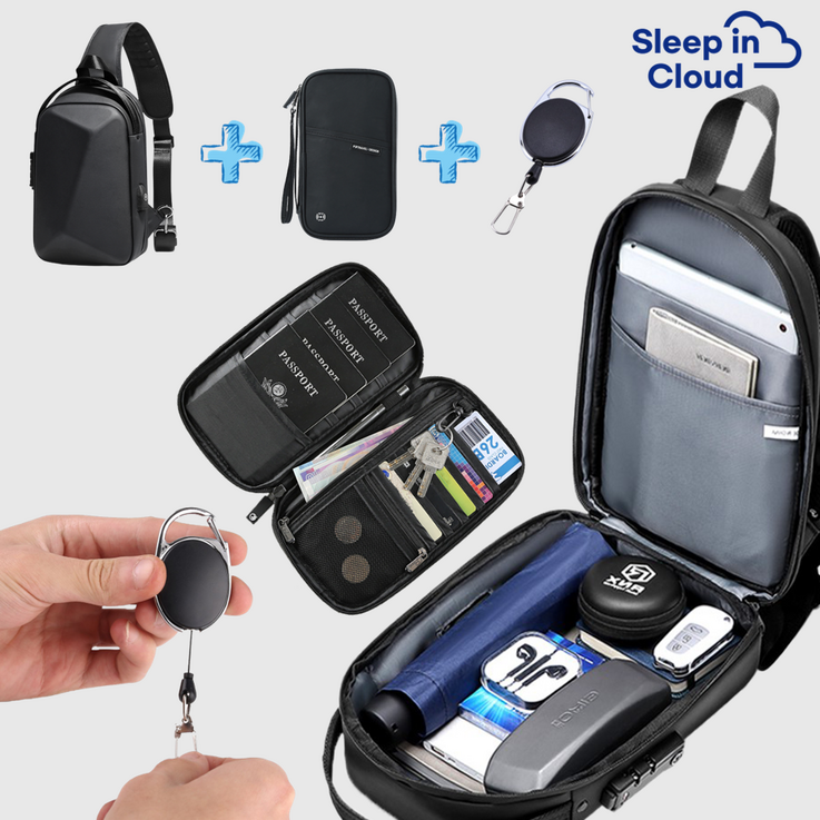 슬립인클라우드 삼중도난방지가방 소매치기방지 크로스백 여행용슬링백 RFID차단 유럽여행
