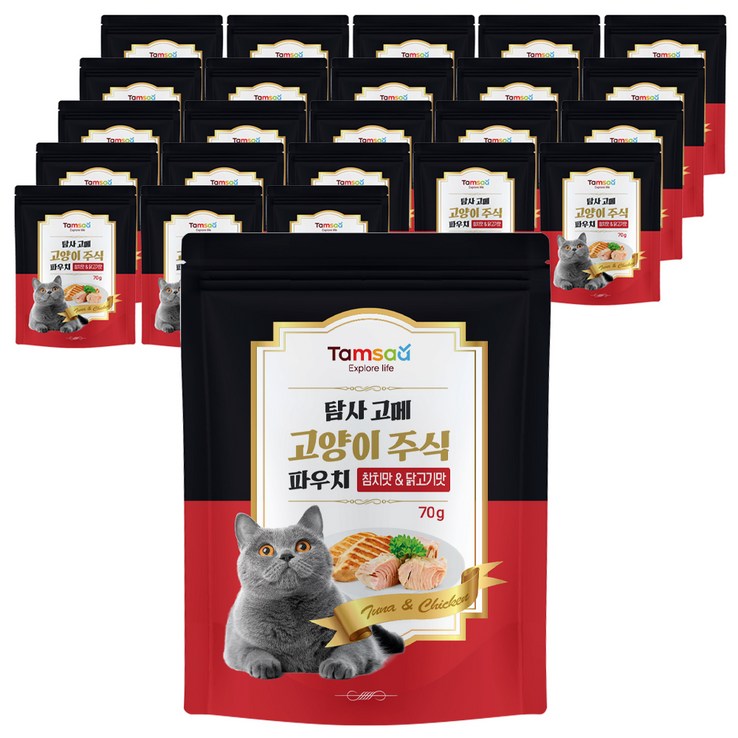 탐사 고메 고양이 주식 파우치, 참치닭고기 탐사 고메 고양이 주식 파우치, 참치닭고기