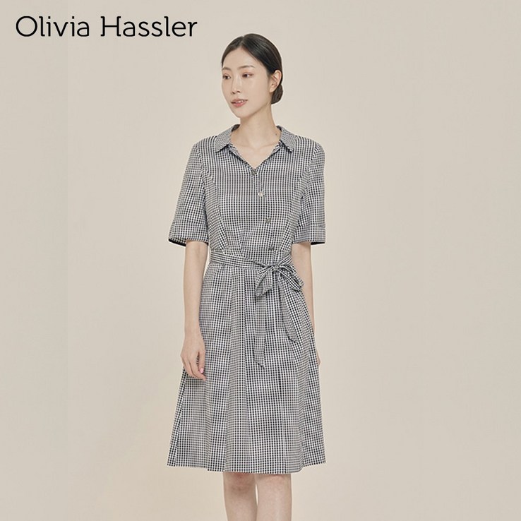 올리비아하슬러 체크 스트랩 데일리 원피스OHBMOP203