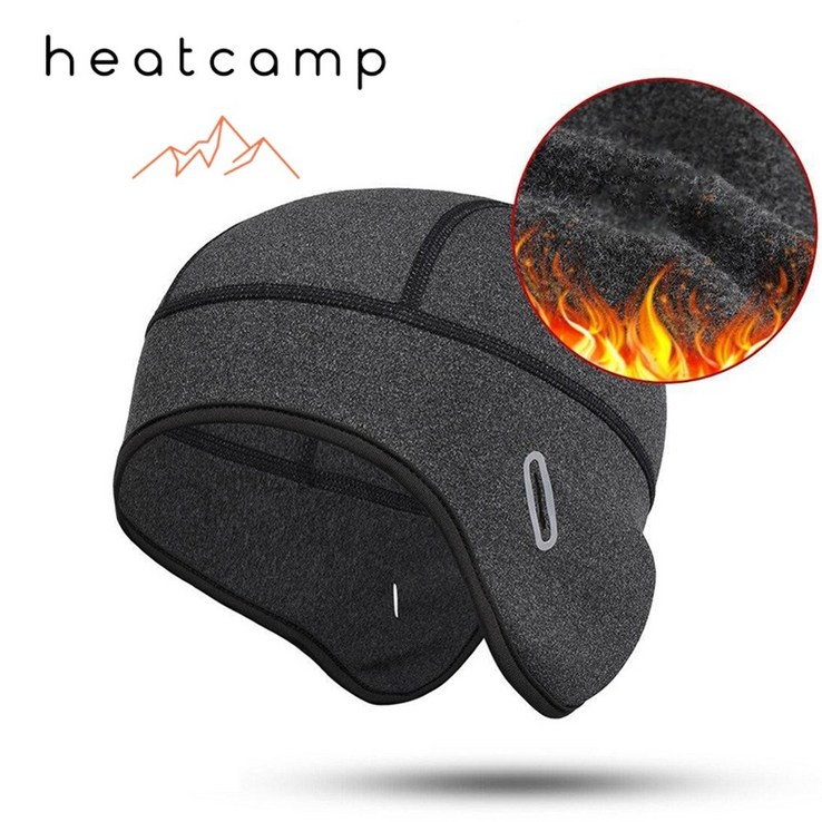 HEATCAMP 스포츠 비니 헬멧 속모자, 챠콜 프리사이즈