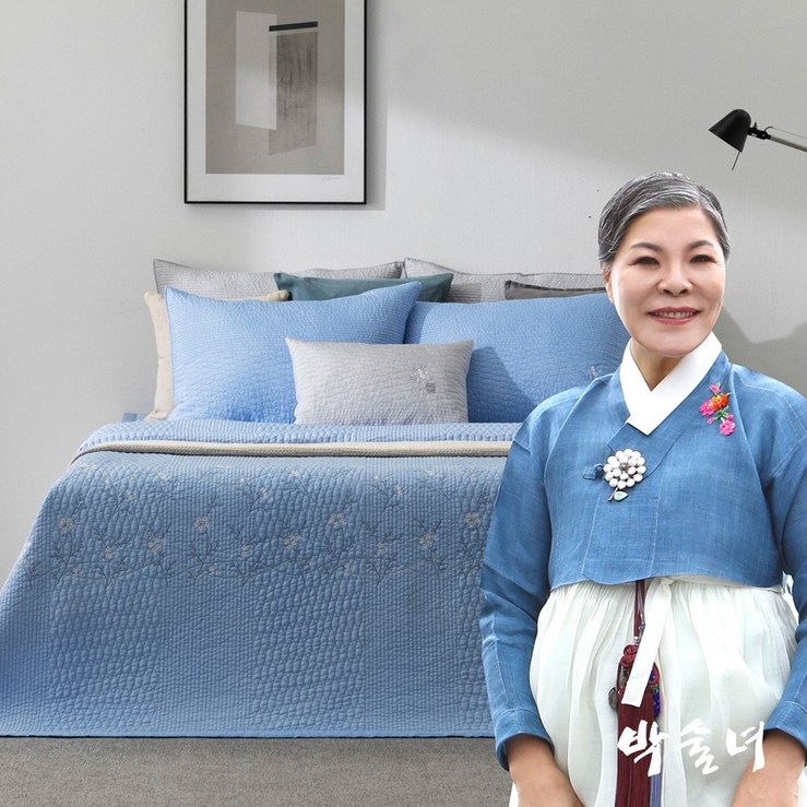 박술녀 프리미엄 풍기인견 워싱 이불 침구세트 작품명 청화 국내생산  빠른배송  이불패드베개커버  선물추천