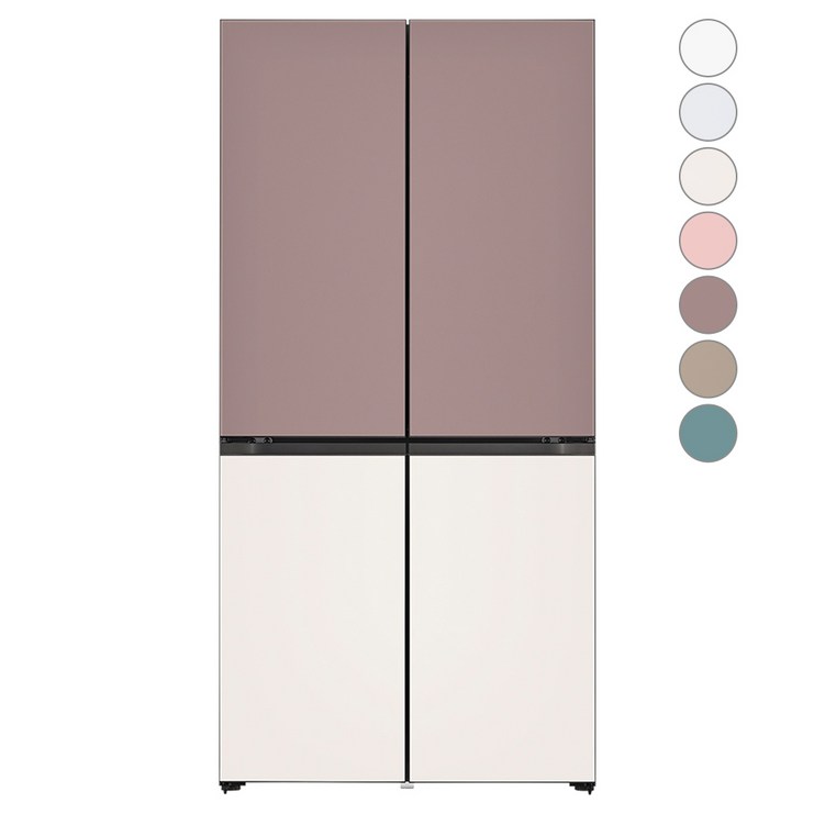 빌트인냉장고 [색상선택형] LG전자 디오스 오브제컬렉션 빌트인타입 베이직 4도어 냉장고 글라스 610L M623AAA042