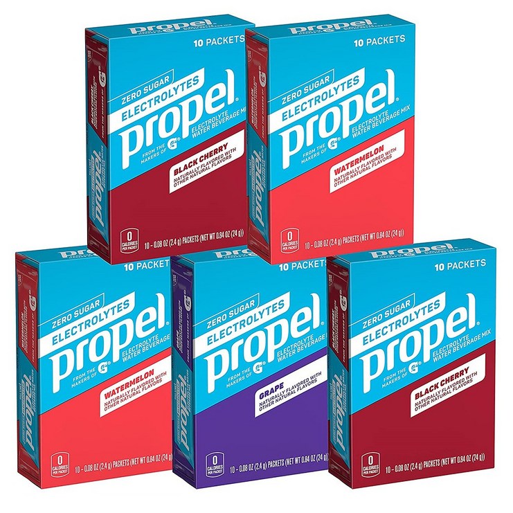 프로펠 전해질 분말 10포 5팩 3가지맛 Propel Powder Packets, 3 Flavor Variety Pack, Electrolytes