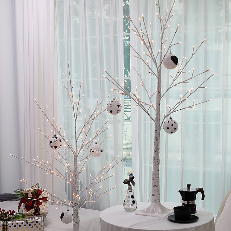 조아트 크리스마스트리 자작나무트리 LED 감성트리 화이트 특별한트리 인조나무, 02감성트리 화이트자작 1.6M