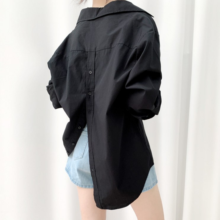 티데일리 여성용 백 버튼 루즈핏 셔츠 티데일리 여성용 백 버튼 루즈핏 셔츠