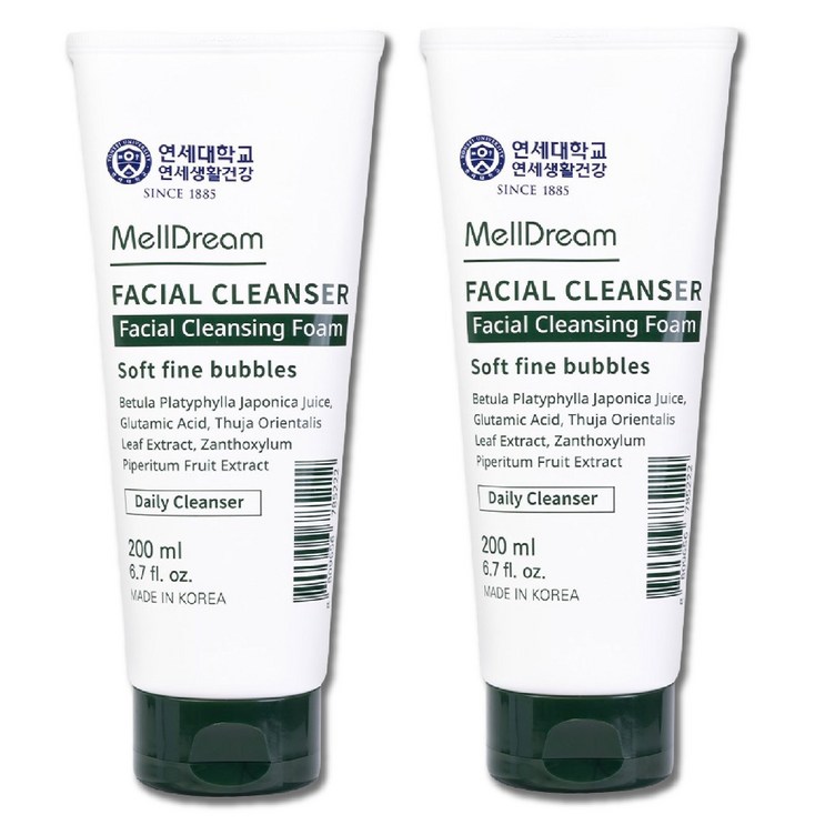 멜드림 연세대학교 페이셜 대용량 버블 수부지 클렌징폼 200ml, 2개, 200ml