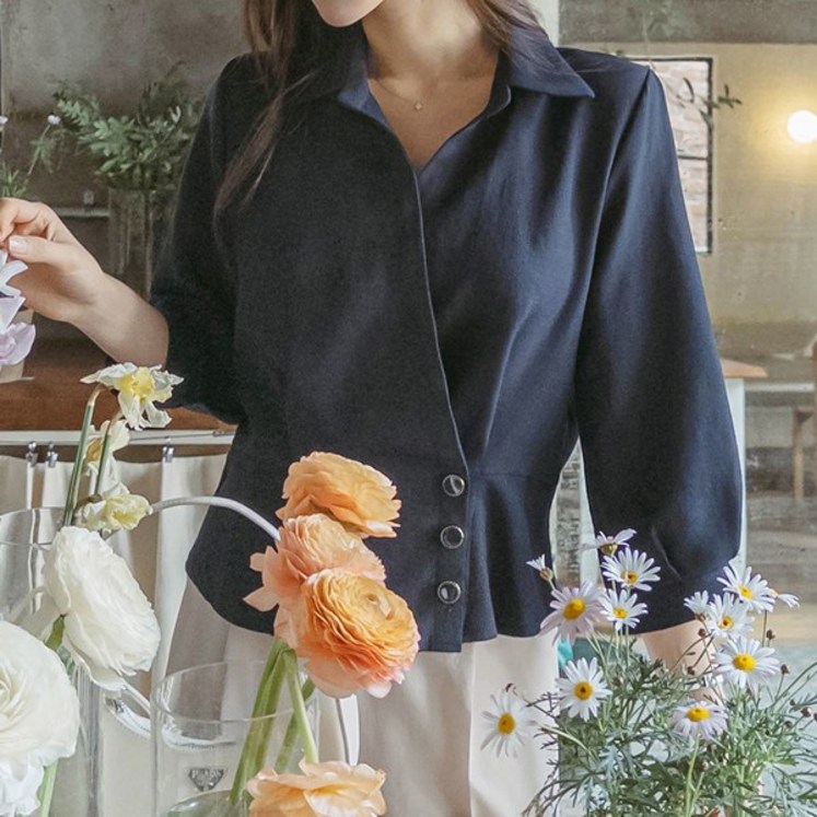 마이더스비 타리 랩 7부 블라우스