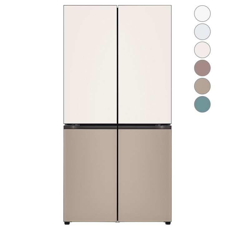 [색상선택형] LG전자 디오스 오브제컬렉션 4도어 냉장고 글라스 875L M873AAA031