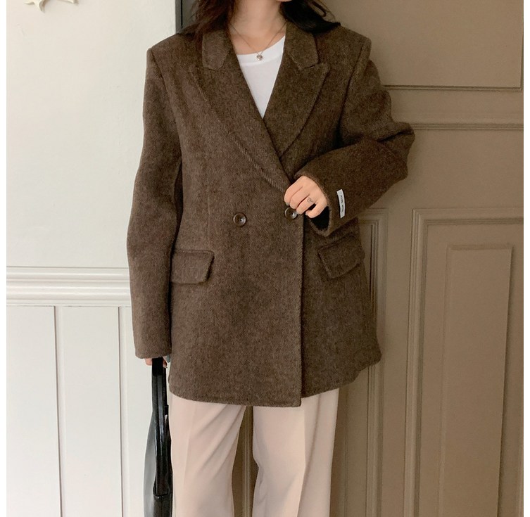 VOLL company 볼컴퍼니 헤링본 고퀄리티 울 핸드메이드 오버핏 여성코트 여성복