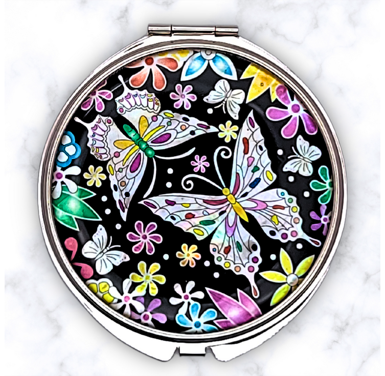 한국민예사 나전칠기 자개 손거울 수공예 미니 휴대용 콤팩트 엔틱 거울 수제품, 24