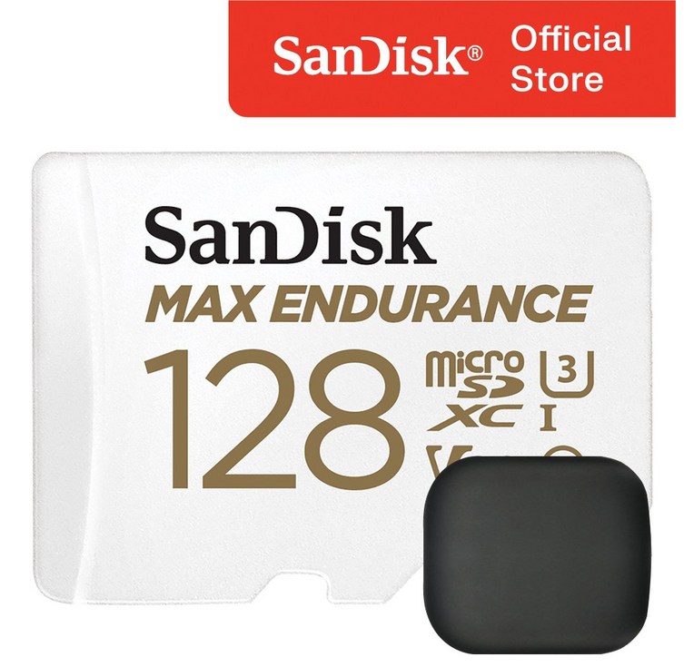 샌디스크 Max Endurance 블랙박스 마이크로 SD 카드  메모리 보관 케이스, 128GB