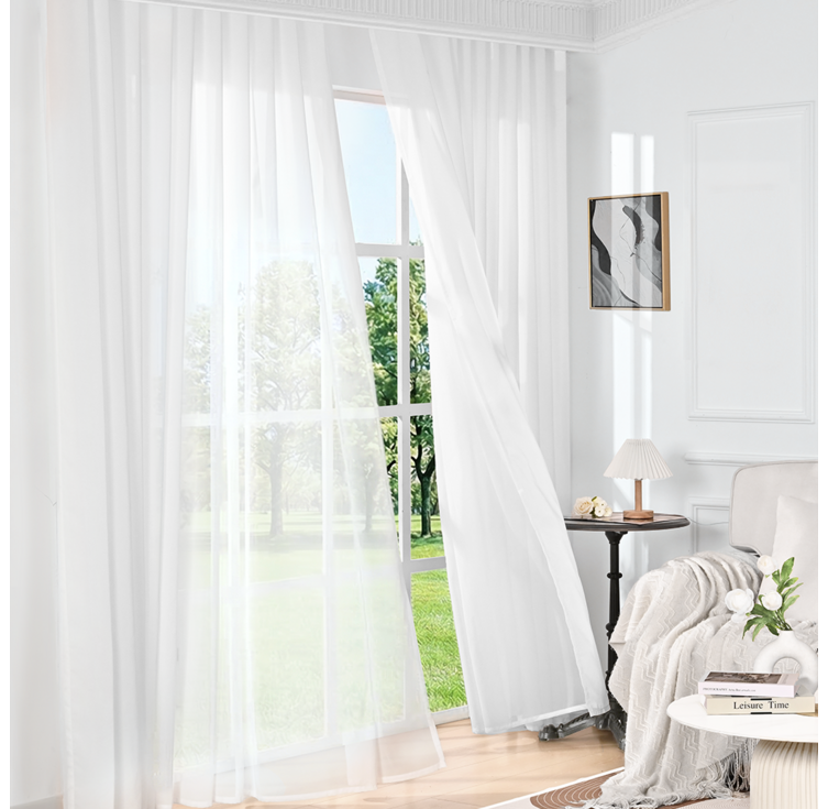 아일렛형 쉬폰 커튼 비침없는 스크래치 방지 암막커튼 거실 안방 커텐 1P