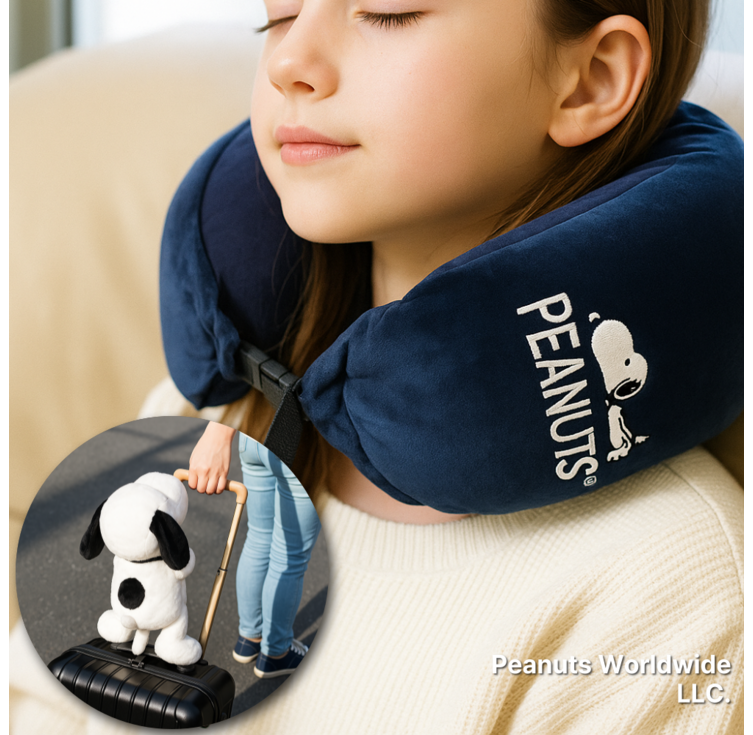 스누피 우드스탁 일본 정품 기내용 여행용 기능성 목베개 인형 변신 목쿠션
