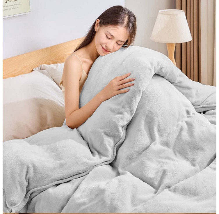 EMME U타입 이불커버 삼면지퍼 보온 가을 겨울용, 회색