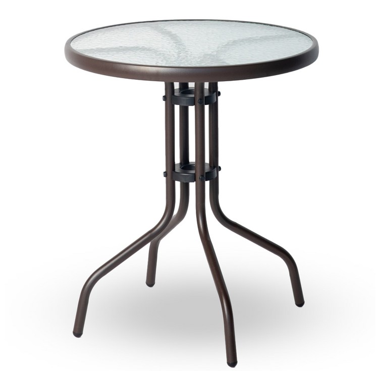 인블루 모카 강화유리 철제 원형 야외테이블