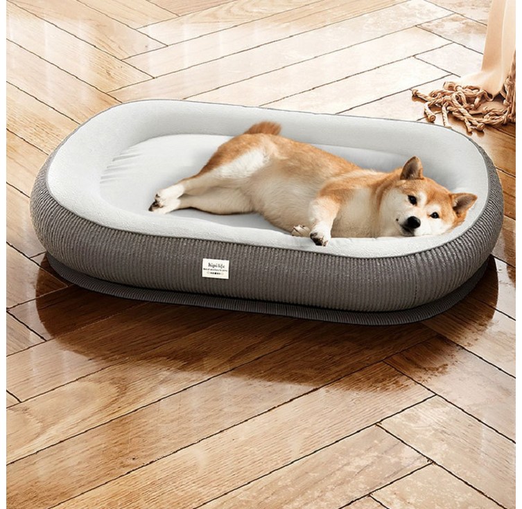 펫리치 강아지방석 쿠션 애견 베개 소형견 중형견 도넛, 1개, 그레이