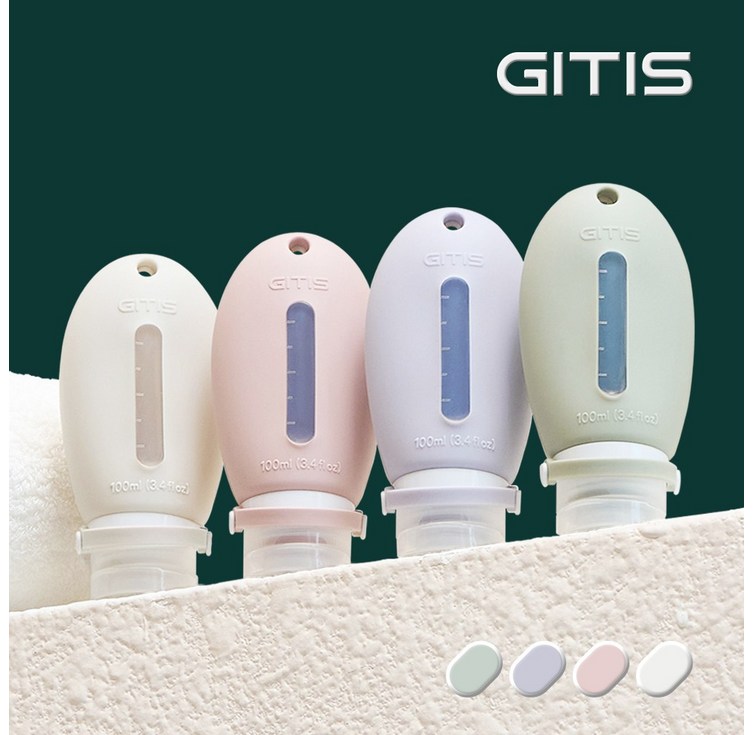지티스 3중밀폐 투명창 여행용 공병세트 100mL, 1세트, 4종