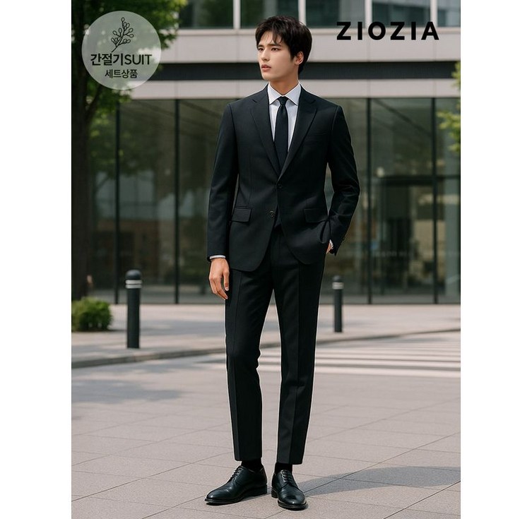 지오지아 울혼방 블랙 미라클 정장세트 ABD3SB1202 ABD3SP1202 BK