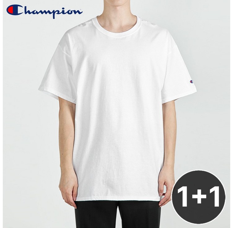 11 챔피온 20수 무지 반팔 티셔츠 T425 면티 2장 세트
