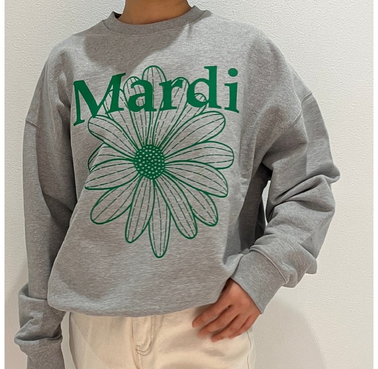 마르디메크르디 맨투맨  그린플라워 티셔츠