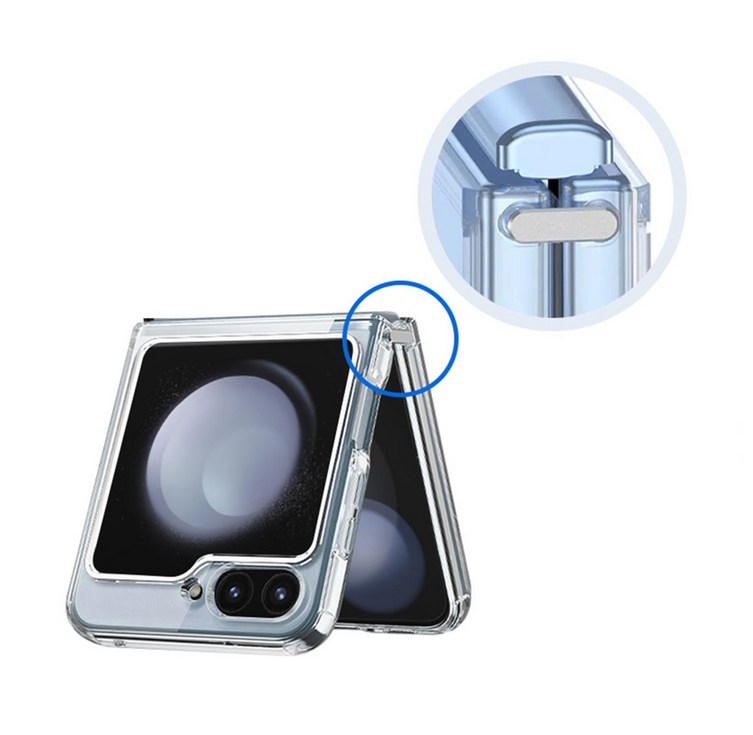 갤럭시 Z플립5 투명 젤리 케이스 상하단 고정 클립 꽉잡아주는 실리콘 커버