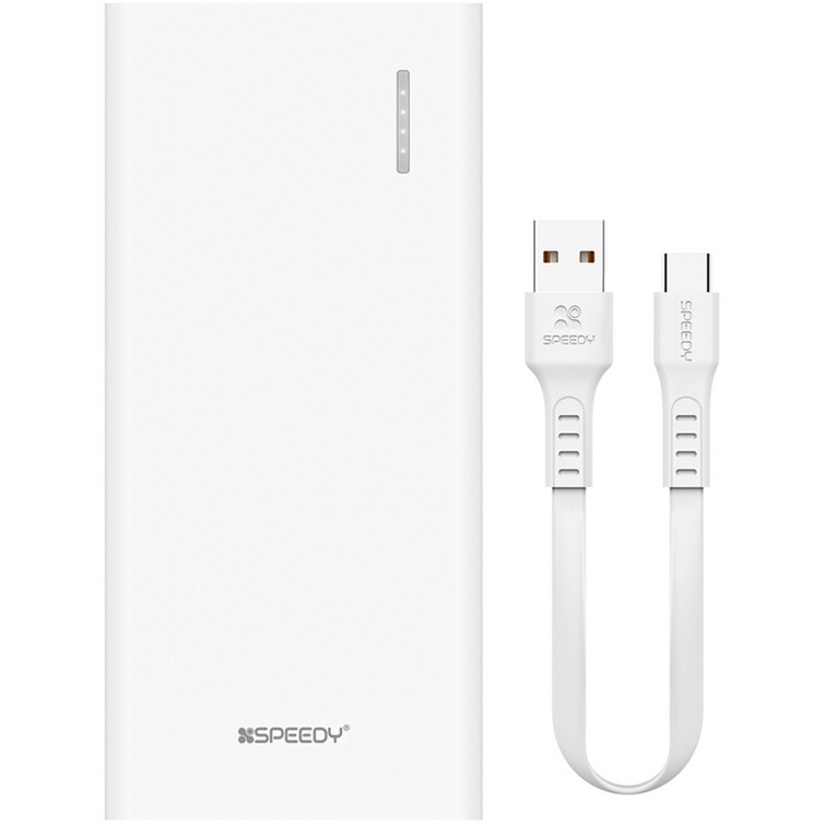SPEEDY 스피디 슬림 핏 보조배터리 10000mAh  케이블 세트, SPEPA10CPQC타입, 화이트