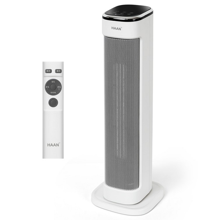 HAAN 저소음 그래핀 원적외선 PTC 타워형온풍기 팬히터 2kw 온도설정 리모컨형전기히터 전기난로 온풍기, 단품 HAAN 저소음 그래핀 원적외선 PTC 타워형온풍기 팬히터 2kw 온도설정 리모컨형전기히터 전기난로 온풍기, 단품