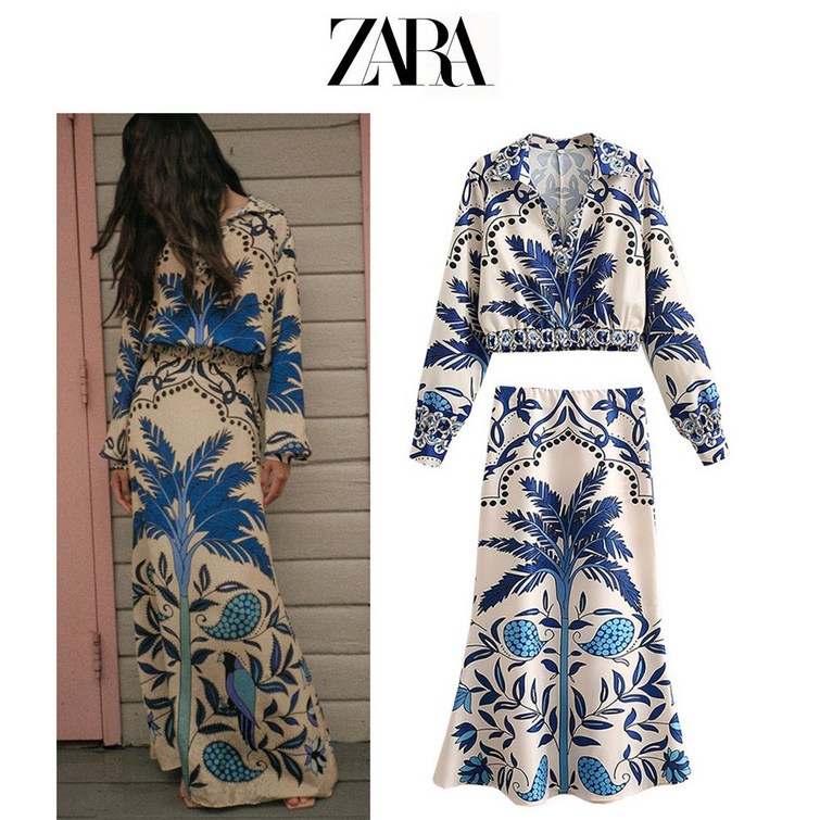 튤리 브이넥 머메이드 치마 ZARA 자라 여성 투피스 세트 튤리 브이넥 머메이드 치마 ZARA 자라 여성 투피스 세트
