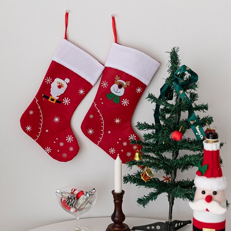 류블류샵 크리스마스 양말 주머니 산타 선물 복조리 인테리어 장식 소품
