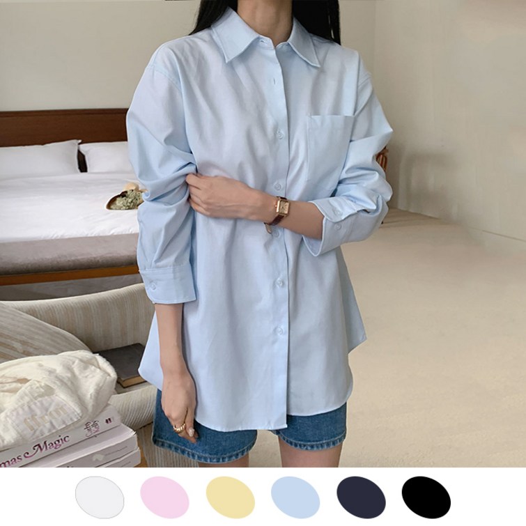 오버나인 여자 여성 스탠다드핏 옥스포드 코튼 탄탄 셔츠 오버나인 여자 여성 스탠다드핏 옥스포드 코튼 탄탄 셔츠